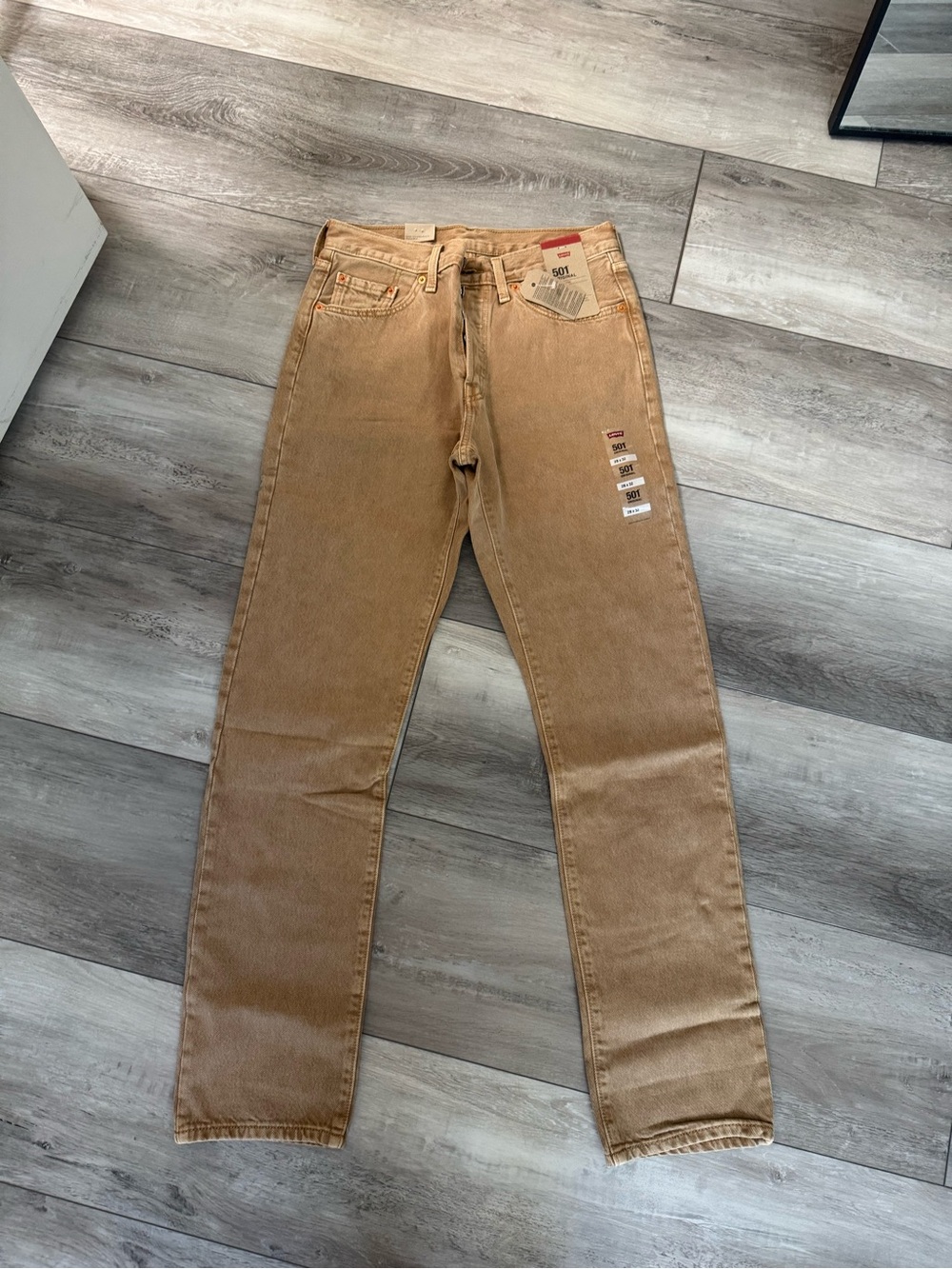 Brand New Levi’s 501 Original Tan Jeans